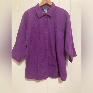 Vintage Rumba Cotton Button Down Top Handmade in Ecuador Boho Artsy L